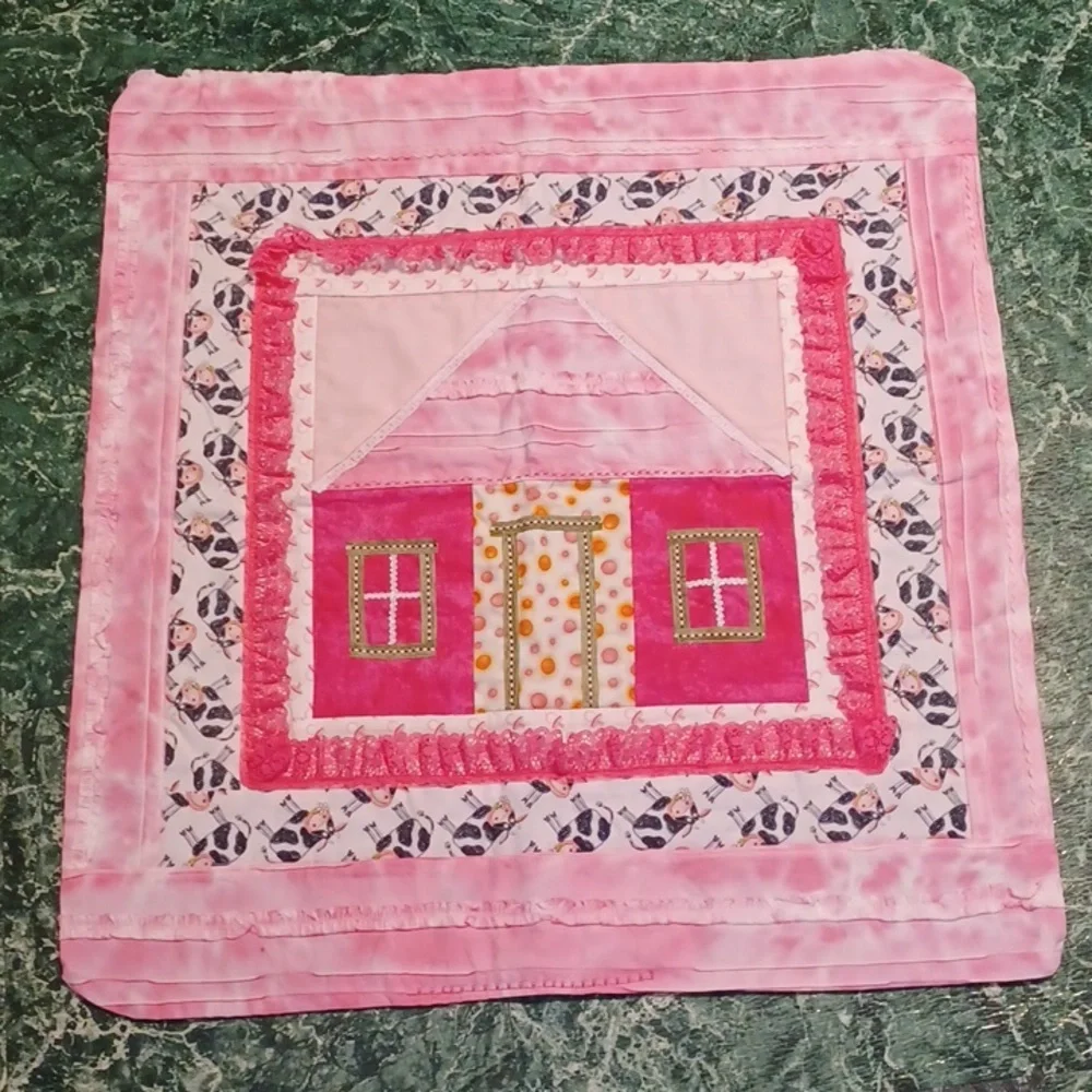 Handcrafted baby blanket carrier cover or wall decor